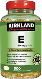 Kirkland Signature Vitamin E 400 I. U. 500 Softgels Per Bottle